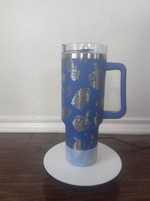 40 oz Blue Hanukkah themed Tumbler