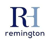 Logo with "RH" in dark and light blue, and "remington" in dark blue.