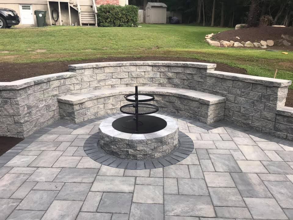 Finish Fountain At Backyard — Shrewsbury, MA — Warren Landscaping