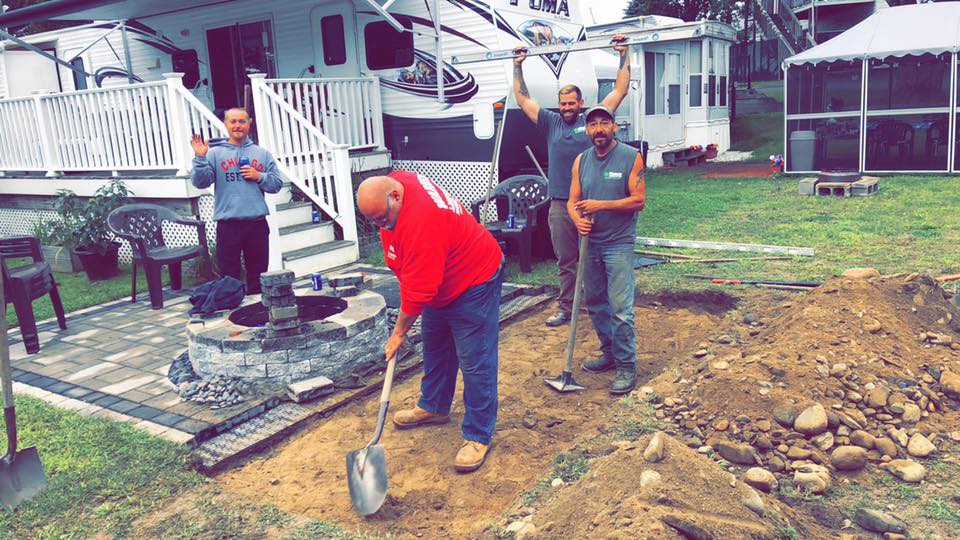 Group Of People Working At Lawn — Shrewsbury, MA — Warren Landscaping