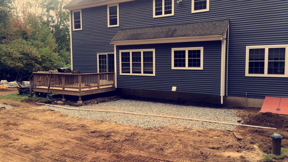 Backyard Lawn With No Design — Shrewsbury, MA — Warren Landscaping