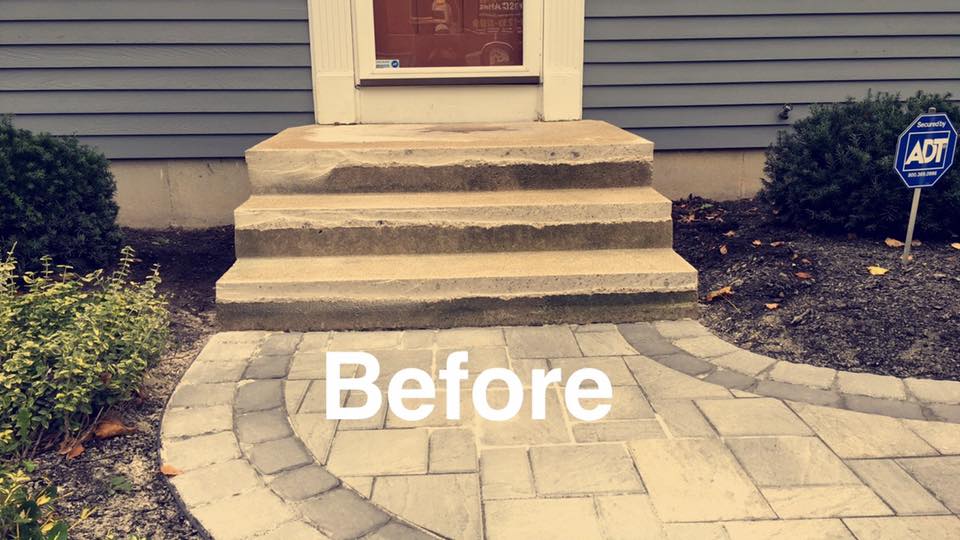 Plain Doorstep With No Design — Shrewsbury, MA — Warren Landscaping