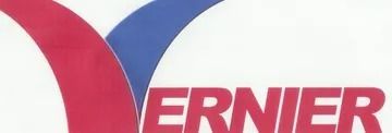 Logo for Vernier, with a stylized red and blue 'V' and the word
