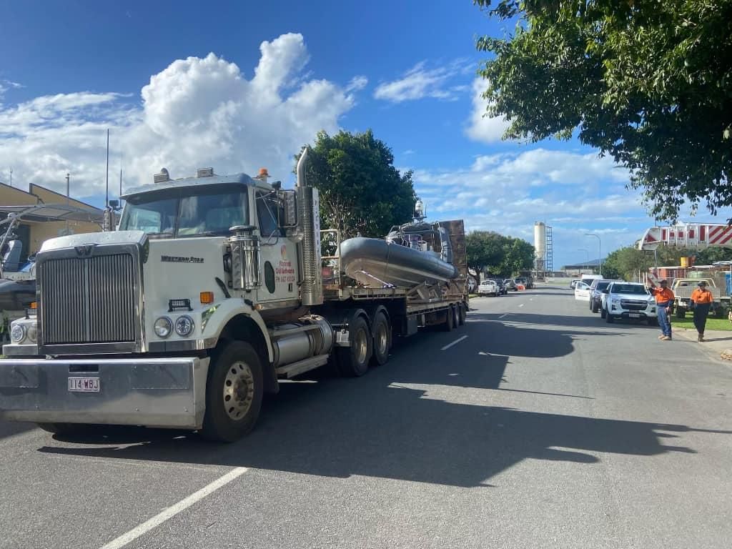 A Large Truck is Parked on the Side of the Road — Advanced Civil Earthworks In Cairns, QLD