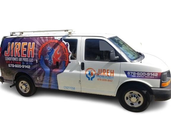 a white van with the word jireh on the side