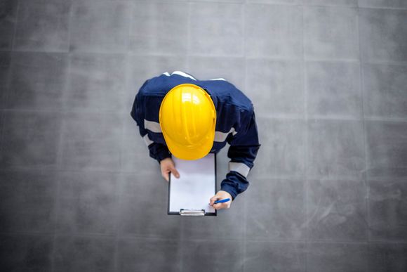 top view worker safety work wear