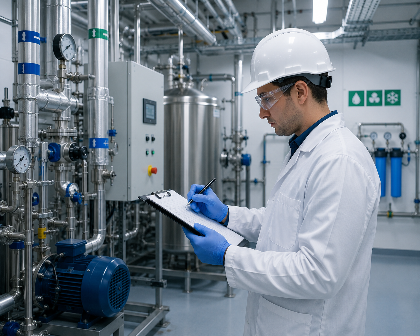 QA Qualification Engineer Facilities and Utilities banner with industrial piping and pharmaceutical utilities