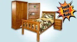 MONTEGO kids bedroom furniture - bed, big bookcase and bedside table
