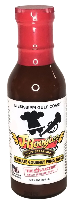 J-Boogie’s Ultimate Gourmet Wing Sauce with bold BBQ flavor.