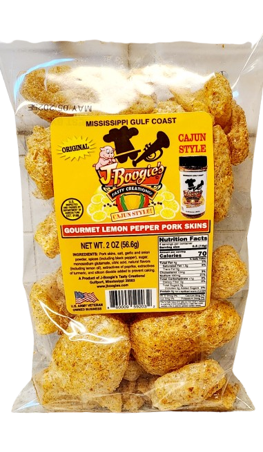 J-BOOGIE'S GOURMET LEMON PEPPER PORK SKINS