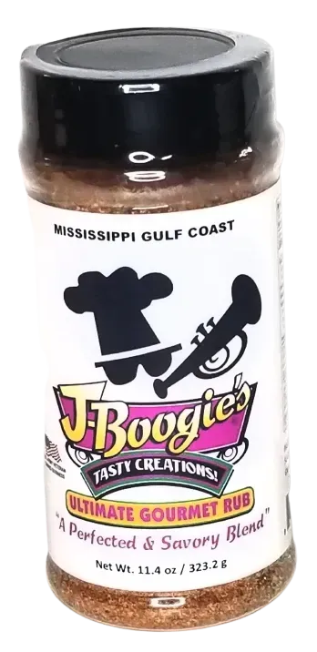 J-Boogie’s Ultimate Gourmet Rub for grilling and BBQ.