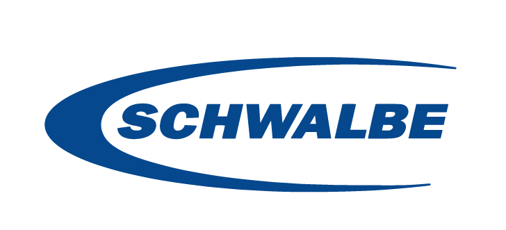 Logo Schwalbe in blu e bianco.