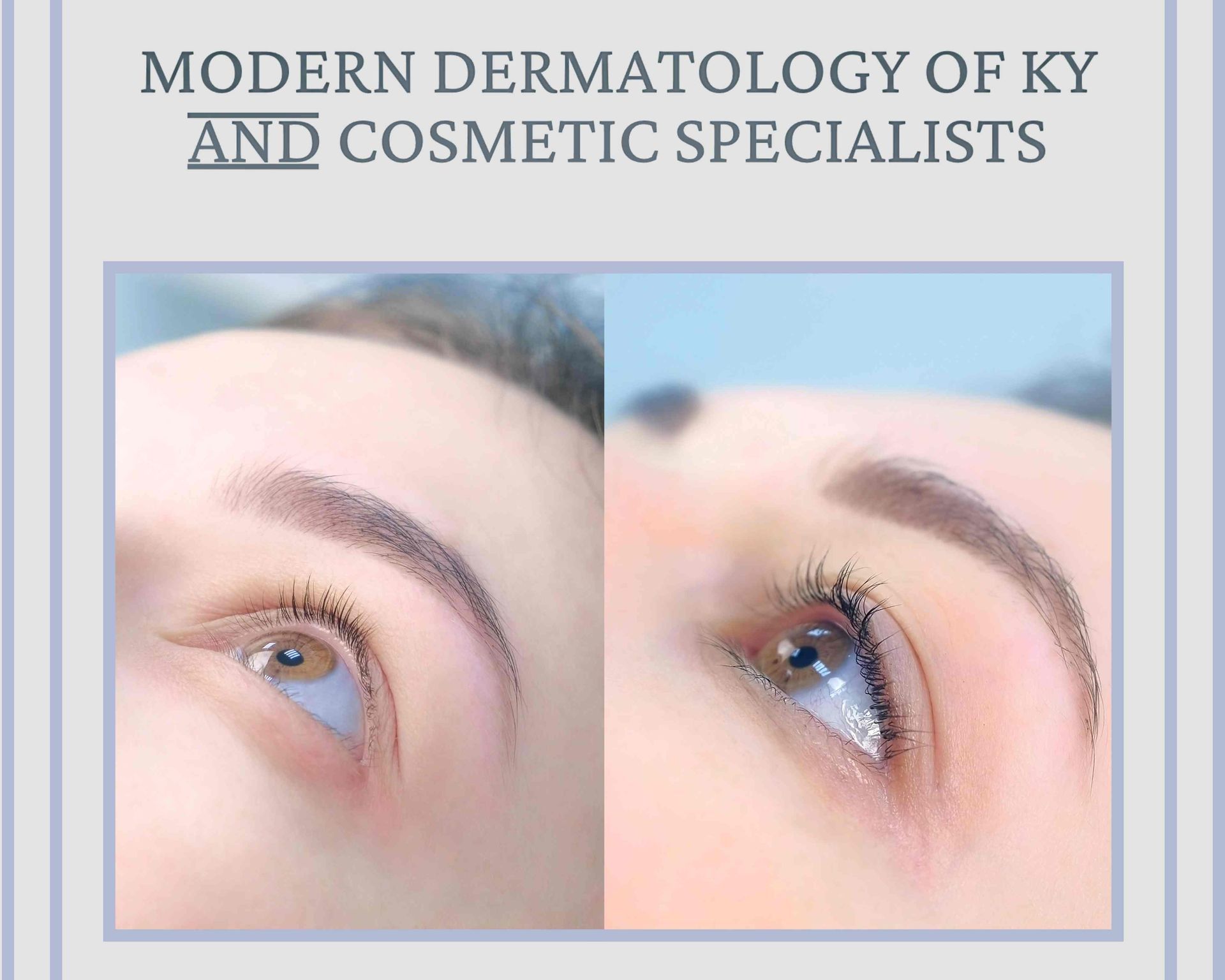 Before and after of a lash lift near Lexington, Kentucky KY)