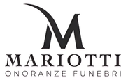 Logo Marotti Onoranze Funebri con una M nera stilizzata su sfondo bianco