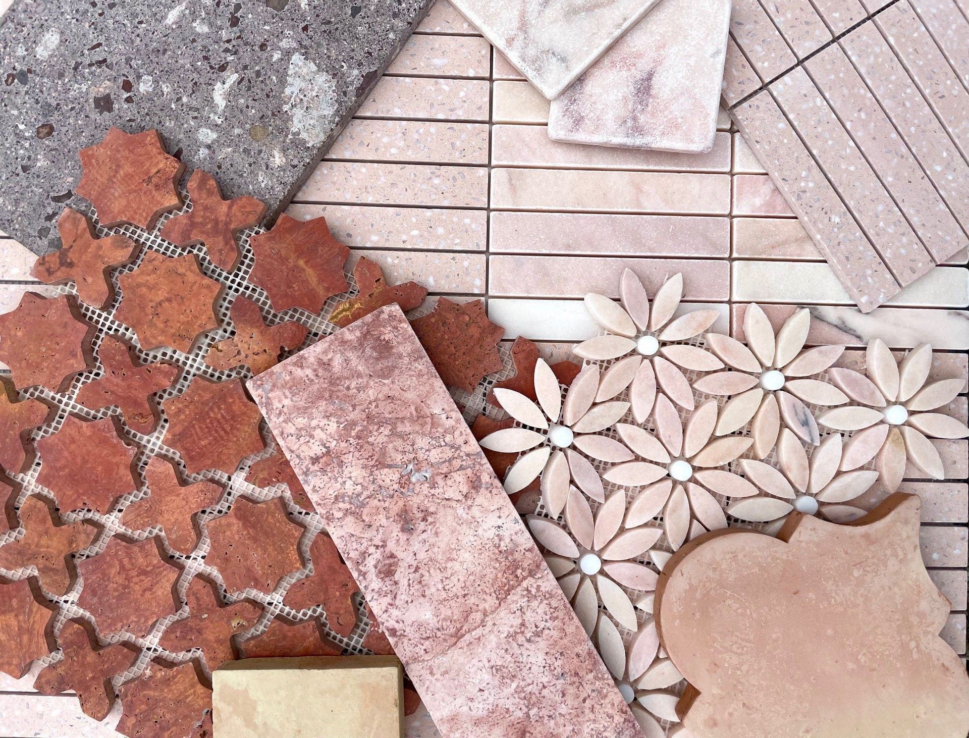 A Table And Chairs On A Tiled Floor In Front Of A Brick Wall — Smart Tiles In South Kempsey, NSW