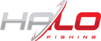 HFALO Fishing logo in gray and red with stylized fishing text and swoosh