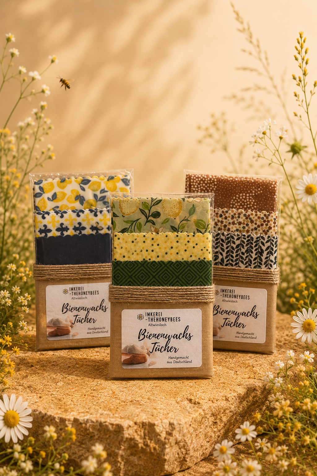 Bienenwachs-Tücher 3er Set
