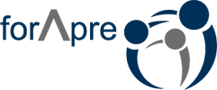 Logotipo paraApre: texto azul y gris y figuras estilizadas.