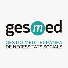 Logo of Gesmed, turquoise circle with the letter 