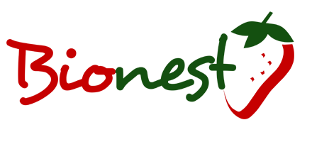 Logotipo para Bionest que presenta la palabra 