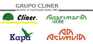 Logotipos de la empresa Grupo Cliner y sus marcas: Cliner, Agarimaría, Kapa y Acumula.