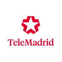 Logotipo de TeleMadrid: estrella roja dentro de una forma geométrica roja, debajo la palabra