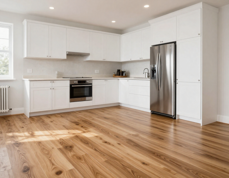 Modern kitchen with waterproof LVP flooring in Indianapolis
