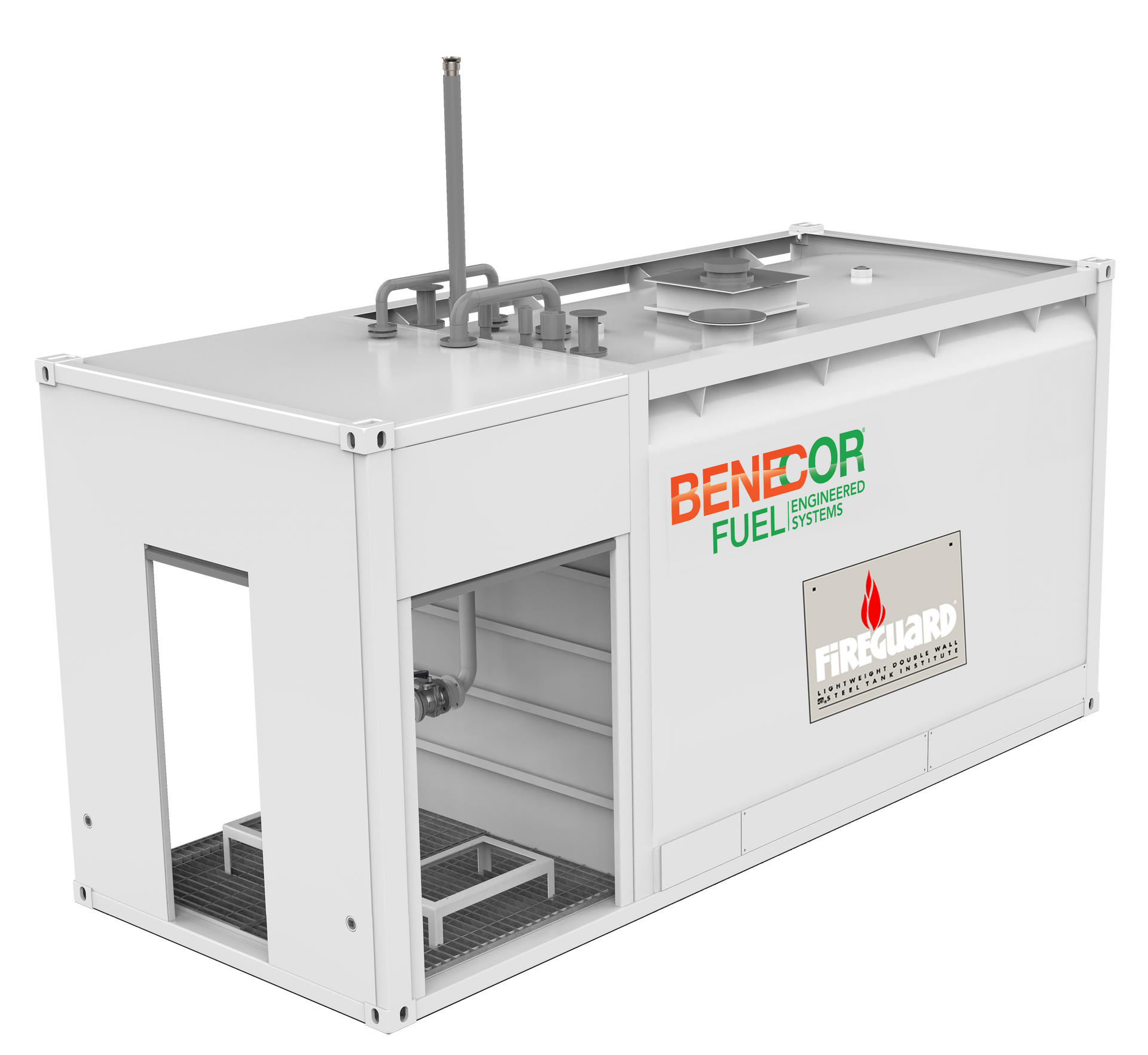 White fuel storage container with 