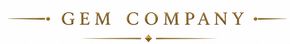 Gold “GEM COMPANY” logo with thin horizontal lines and a small diamond icon on a white background