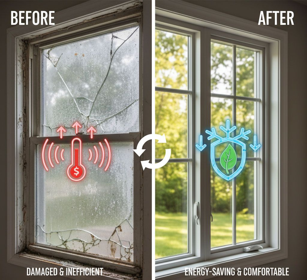 Energy efficient window installation in McKinney Texas residential home