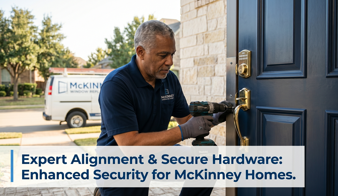 New front door installation completed at a McKinney home entrance