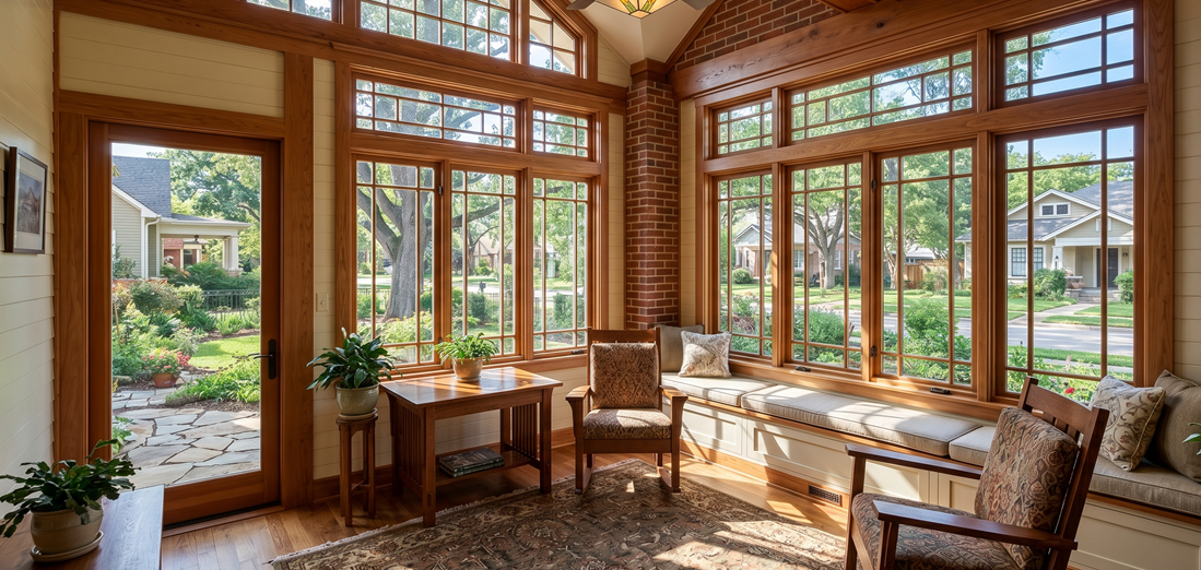 Casement window installation in progress on Texas suburban property