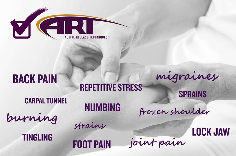 A person holding another person 's hand with the words back pain and migraines written on it