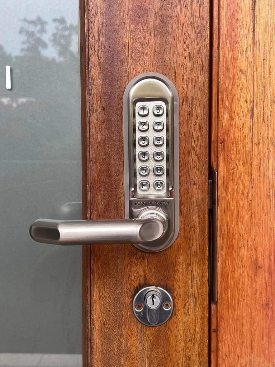A Close up Of a Door with A Keypad on It — Fortress Locksmiths & Security in Lennox Head, NSW