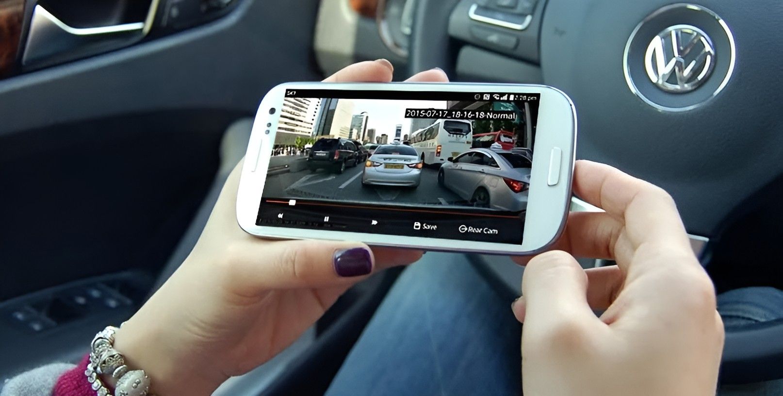 Dash Cam Installation Gold Coast Viewed On Smartphone Display