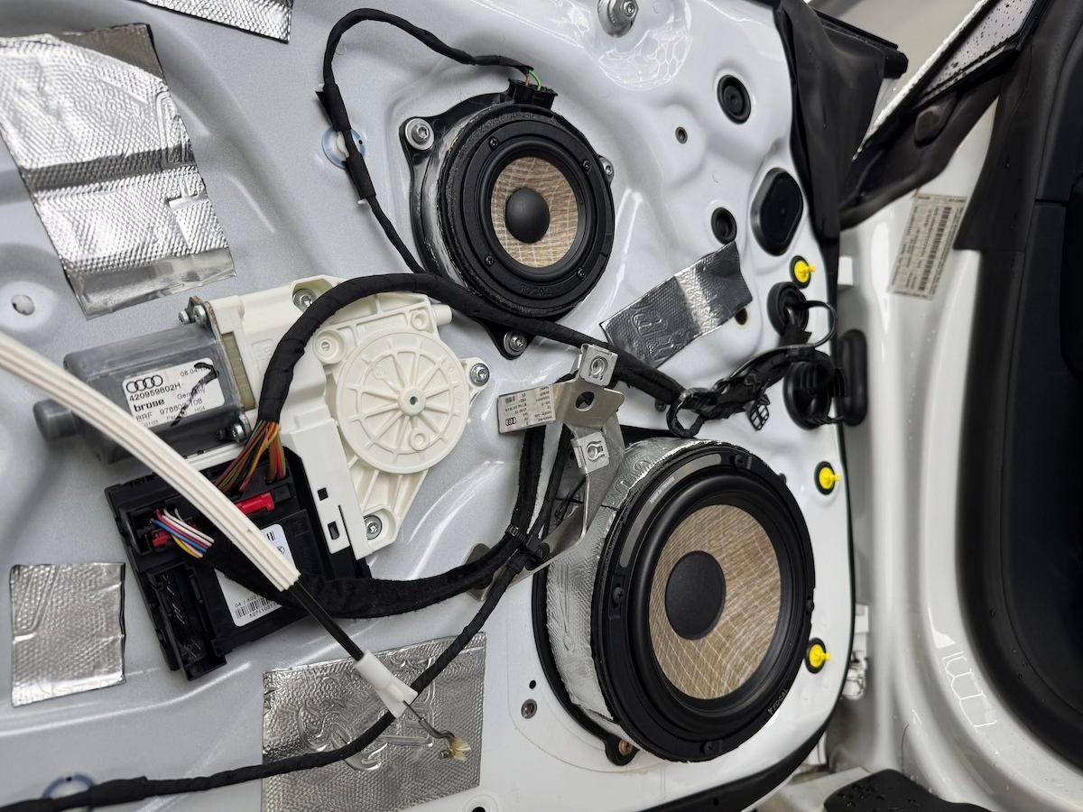 Upgraded Door Speakers During Car Stereo Installation In Gold Coast