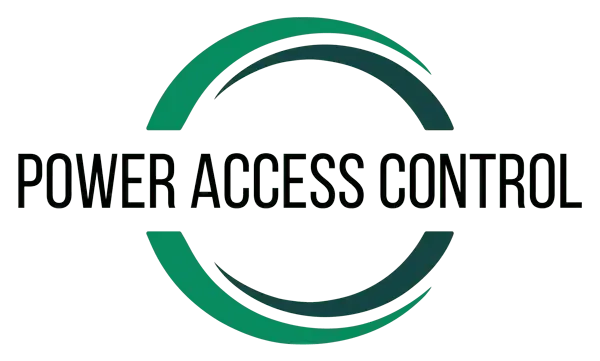 Power Access Control logo: green arcs forming a circle above black text on white background.