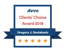 Avvo clients choice award 2018 gregory j. boulahanis