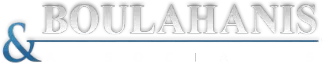 Stylized blue and silver "& BOULAHANIS" logo with horizontal line