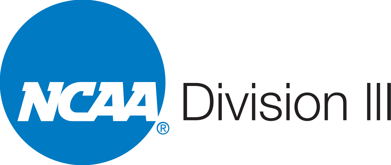 The ncaa division ii logo is blue and white
