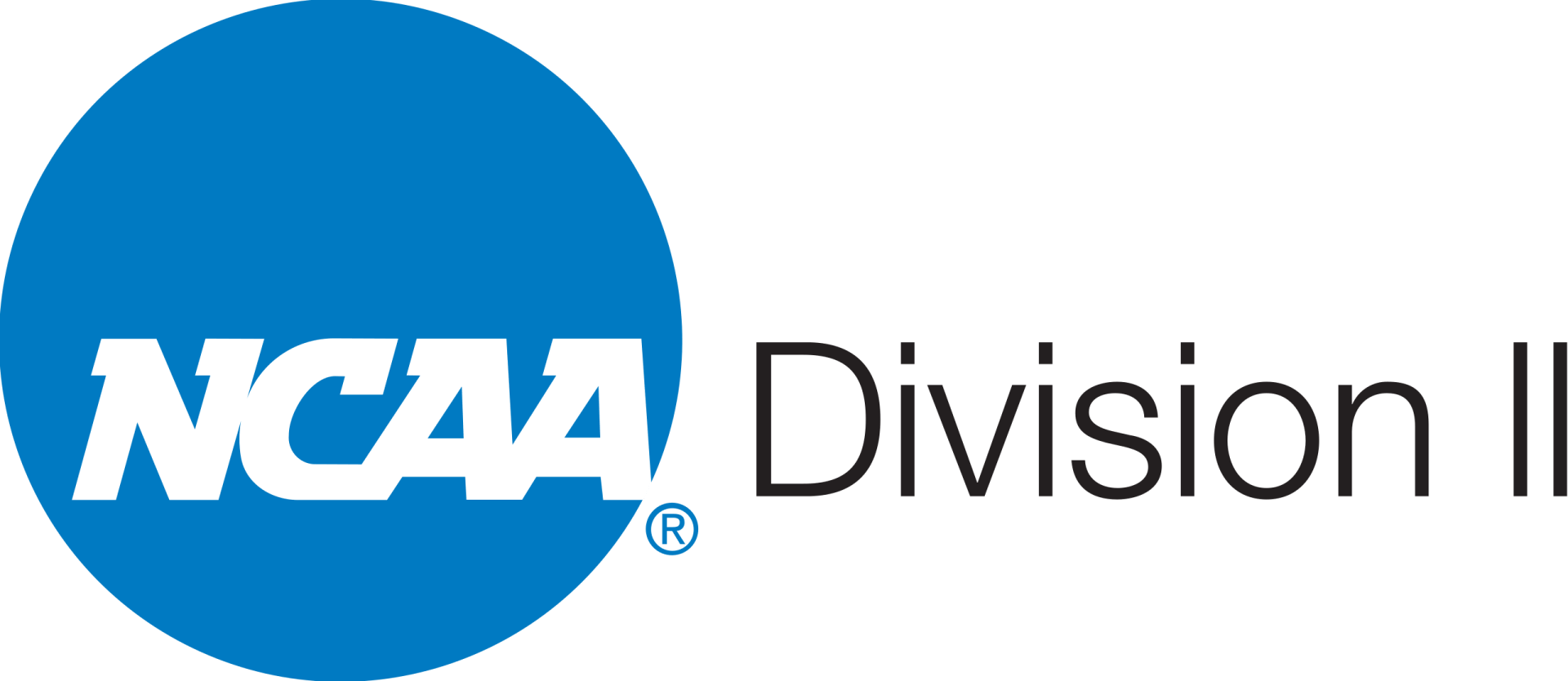The logo for the ncaa division ii is blue and white