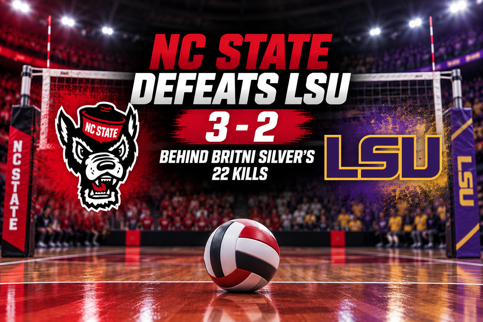 volleyball team's logo and score