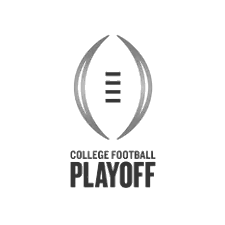 A black and white logo for the college football playoff.