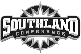 A black and white logo for the southland conference.