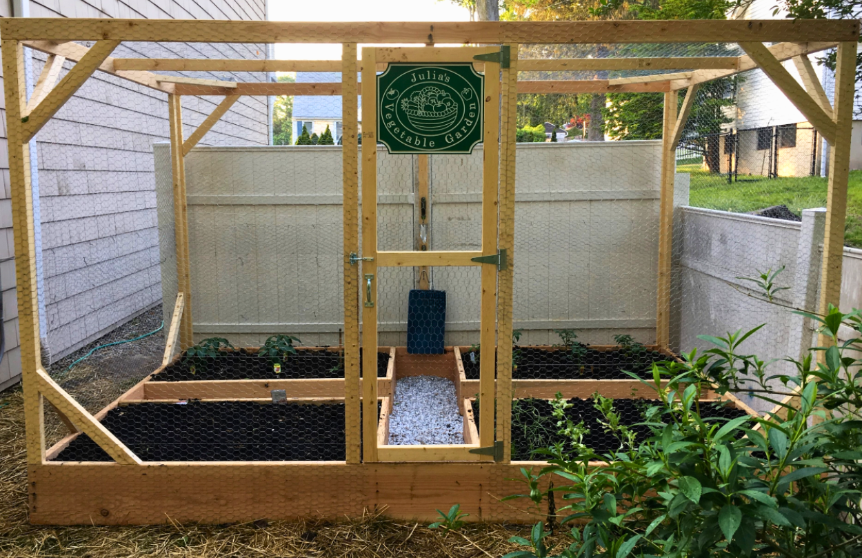 fenced in raised garden