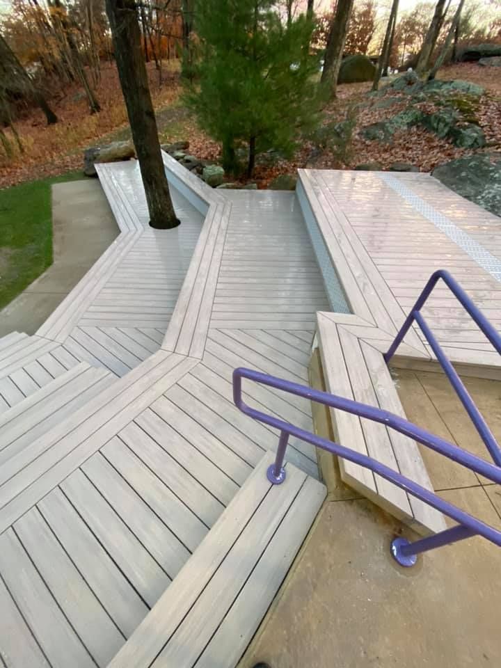 Custom deck with drainage