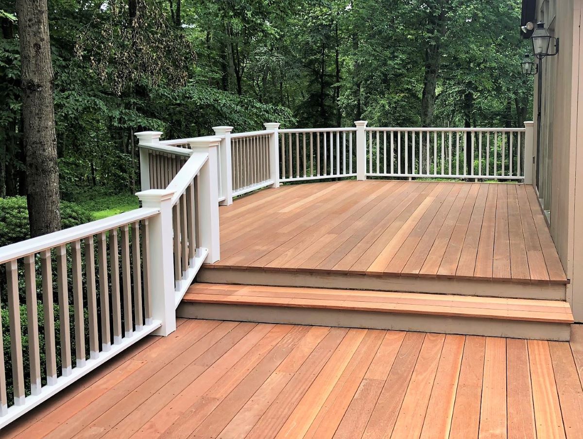 Multi-tier outside deck and stairs