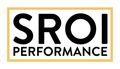 Het SROI PERFORMANCE-logo in zwarte tekst met een gouden rand op een witte achtergrond.