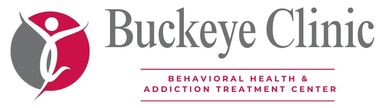 Buckeye Clinic logo with red icon and text for Behavioral Health & Addiction Treatment Center