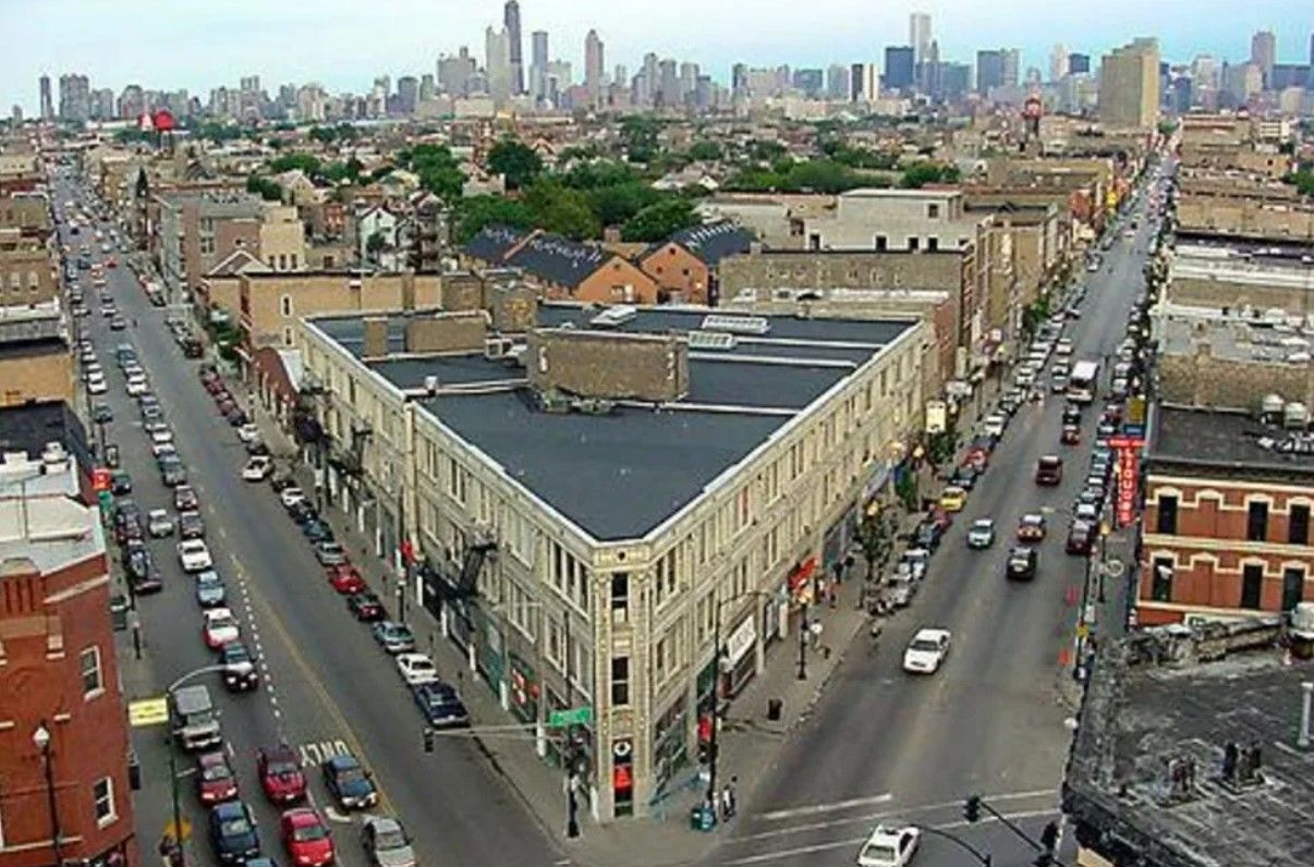 Aerial view of downtown